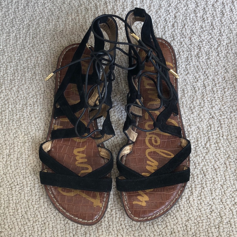 Sam Edelman Black Suede gladiator Sandals
